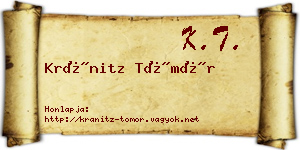 Kránitz Tömör névjegykártya